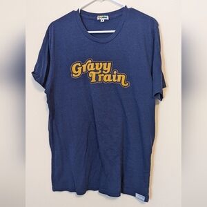 Tipsy Elves Gravy Train Novelty Navy Blue Short Sleeve Men's TShirt, XL
